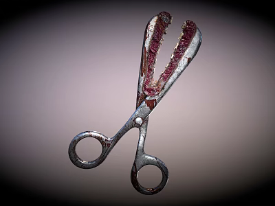 Worn Metal Scissors As Vintage Hardware Cutting Tool With Industrial Utility Design 3d model