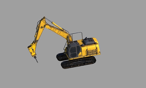 Realistic hammer breaker binding sub-era PBR material engineering vehicle hammer breaker crusher wood bird 3d model