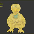Cartoon Vulture Character With Blue Head Yellow Beak White Collar Gray Feathers And Big Eyes