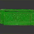 Exquisite Wooden Chest With Intricate Sculptural Carvings Classical Floral Patterns And Human Head Motif