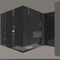 Modern Sleek Dark Shoe Cabinet With Built in Storage And Integrated Lighting