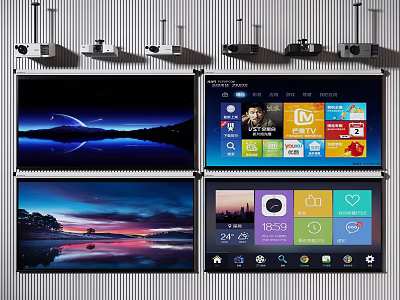 Advanced Projection Monitoring System With Multiple Screens And Real Time 3d model