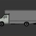 Green Cab Gray Cargo Box Commercial Delivery Truck With Reflective Surface 3d model