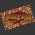 Two Wooden Benches Placed On Red Patterned Rug For Home Furniture