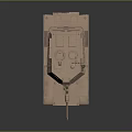 Modern Sand Colored Main Battle Tank With Cannon Tracks Turret Equipment On Reflective Surface