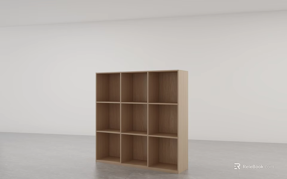 Modern Wooden Storage Cabinet With Open Compartments For Home Organization 3d model 
