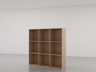 Modern Wooden Storage Cabinet With Open Compartments For Home Organization 3d model