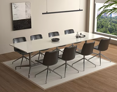 Modern Conference Table and Chair Office Table and Chair Combination 3d model