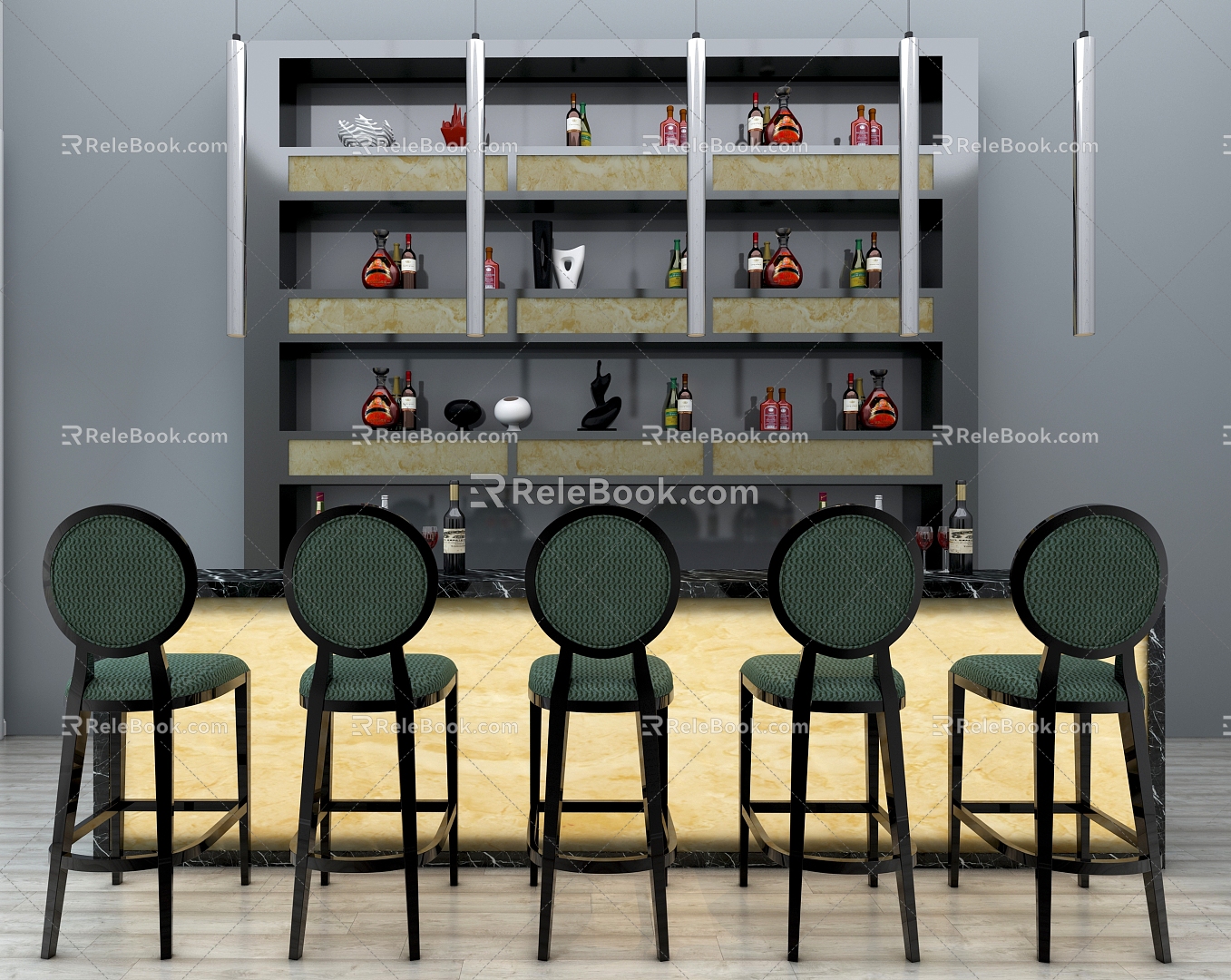 Modern Bar Counter Bar Chair Bar Counter Area Bar Counter Bar Counter 3d model