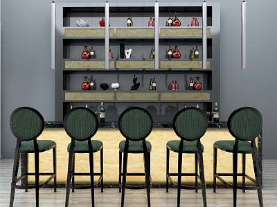 Modern Bar Counter Bar Chair Bar Counter Area Bar Counter Bar Counter 3d model