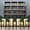 Modern Bar Counter Bar Chair Bar Counter Area Bar Counter Bar Counter 3d model