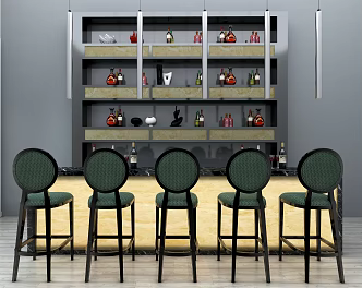 Modern Bar Counter Bar Chair Bar Counter Area Bar Counter Bar Counter 3d model