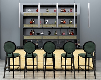 Modern Bar Counter Bar Chair Bar Counter Area Bar Counter Bar Counter 3d model