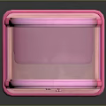 Stylish Pink Arched Glass Display Cabinet Furniture With Shelves And Transparent Design