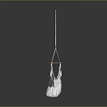 Practical Hanging Storage Net For Home Use With White Mesh Orange Rod And Tassels