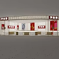 Elegant Jewelry Store Front With Illuminated Glass Windows And Display Counters