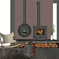 Modern Fireplace 3d model