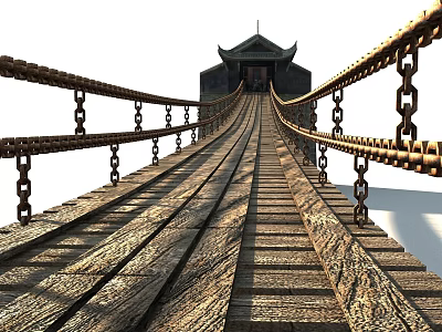 Luding Bridge Dadu Bridge Tiesuoqiao Dadu River Cable Bridge 3d model