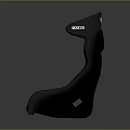 Black BOOCOO Racing Seat With Ergonomic Headrest And Ventilation Holes Design 3d model