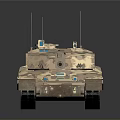 Military Tank With Camouflage Paint Equipped Gun Barrel Antennas And Tracked Chassis Design