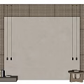 Minimalist Gray Sofa Background Wall With Wooden Accents And Hanging Pendant Lights
