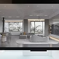 Modern Minimalist Bright Open Plan Living And Dining Room With Elegant Comfortable Home Furnishings
