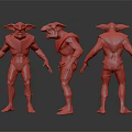 Fantasy Creature Character Design 3D Model With Multiple Angles Armor And Bandages 3d model