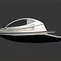 Modern Sleek White Boat With Transparent Roof Red Seats And Wooden Floor