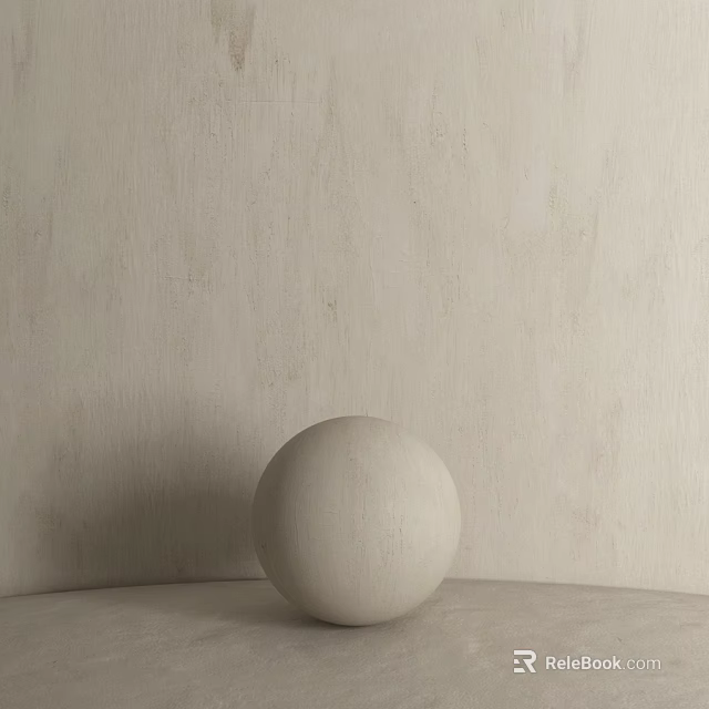 White Textured Sphere Component On Neutral Surface With Light Wall 3d model 