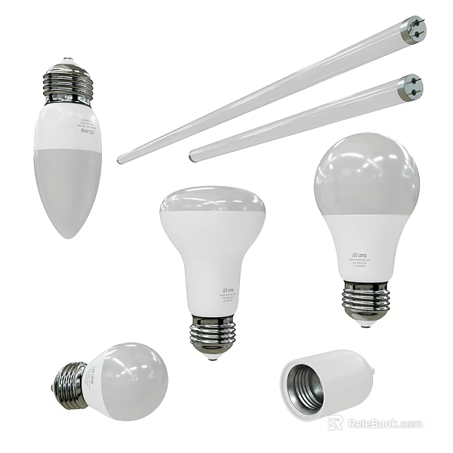 Various Shapes of LED Bulbs and Light Tubes for Interior Lighting 3d model 