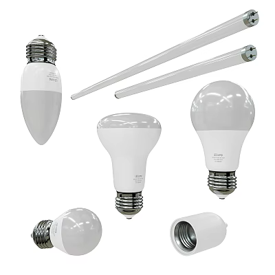 Various Shapes of LED Bulbs and Light Tubes for Interior Lighting 3d model