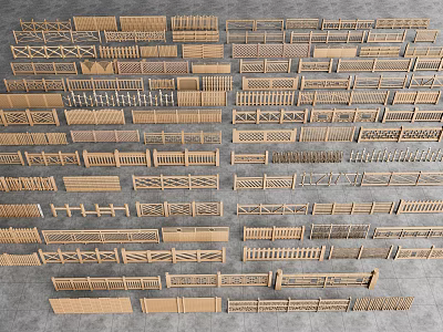 Different Types of Railings Featuring Various Designs And Styles For Outdoor And Indoor Use 3d model