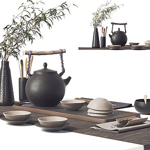 New Chinese Tea Set 3d model