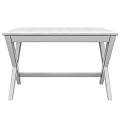 Sturdy Black Minimalist Desk With Cross Leg Design And Smooth Tabletop