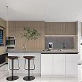 Modern Living and Dining Room Interior with Open Concept Sofa Coffee Table and Large Windows