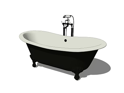Elegant Claw Foot Bathtub With White Basin And Black Faucet Design 3d model