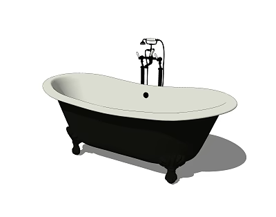 Elegant Claw Foot Bathtub With White Basin And Black Faucet Design 3d model