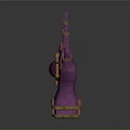 Elaborate Purple Decorative Glove With Golden Trims And Central Gemstone Design