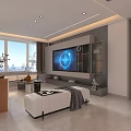 Modern Living Dining Room Interior Design With Large Screen TV Sofa And Coffee Table