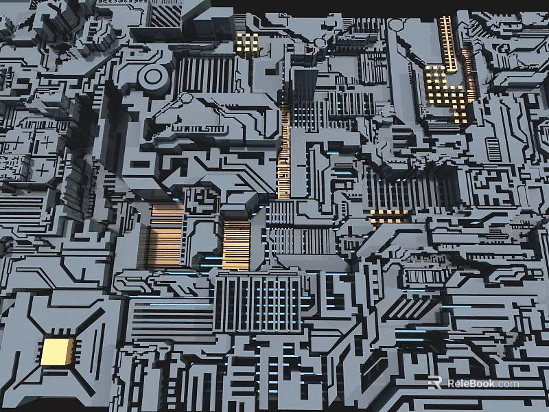 Industrial Equipment Internal Structure Featuring Mechanical Components And Metal Frames 3d model 
