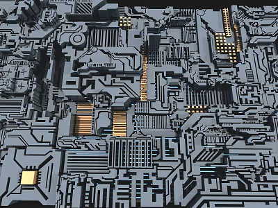 Modern Chip 3d model