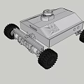 Smart Machine With Silver Body Black Wheels And Compact Mechanical Structure Design 3d model