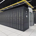 Modern Data Center Interior Featuring Server Racks And Technical Equipment Rows