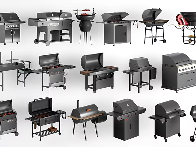 Modern outdoor barbecue grill barbecue table courtyard barbecue grill camp grill 3d model