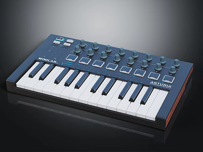 Modal Skulpt Music Synthesizer With Compact Keyboard And Performance Control Knobs 3d model