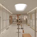 Modern Clothing Store Interior With Clothing Racks Mannequins And Green Plants