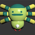 Colorful Cartoon Shaped Furniture Stool With Green Yellow Arms And Red Feet
