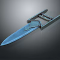 Vintage Decorative Dagger with Sharp Blue Blade and Ornate Sheath Wrapped Handle Design