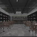 Modern Bar Interior Design With Shelves Bottles Bar Counter Seats And Warm Lighting