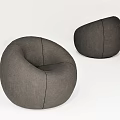 Comfortable Grey Round Bean Bag Chairs In Fabric For Modern Living Space